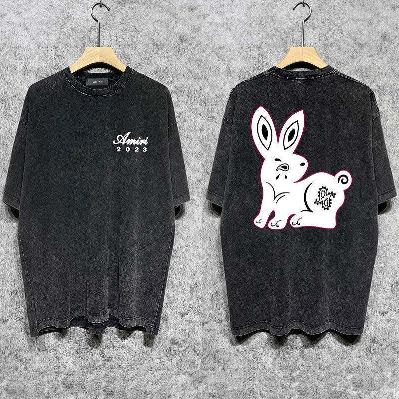 CASA-AMIRI 2025 New High Quality Cotton Flower Logo T-Shirt D079