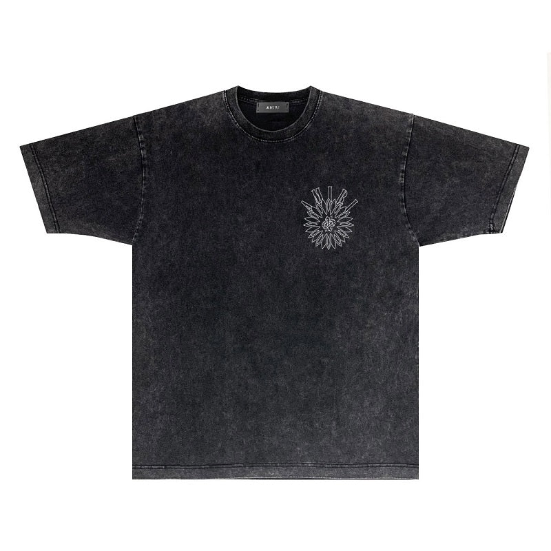 CASA-AMIRI 2025 New High Quality Cotton Flower Logo T-Shirt D051