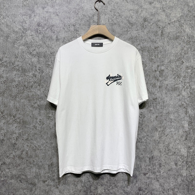 CASA-AMIRI 2025 New High Quality Cotton Flower Logo T-Shirt 082