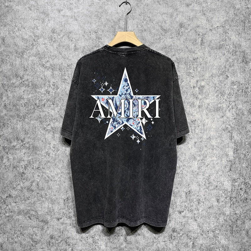 CASA-AMIRI 2025 New High Quality Cotton Flower Logo T-Shirt D031