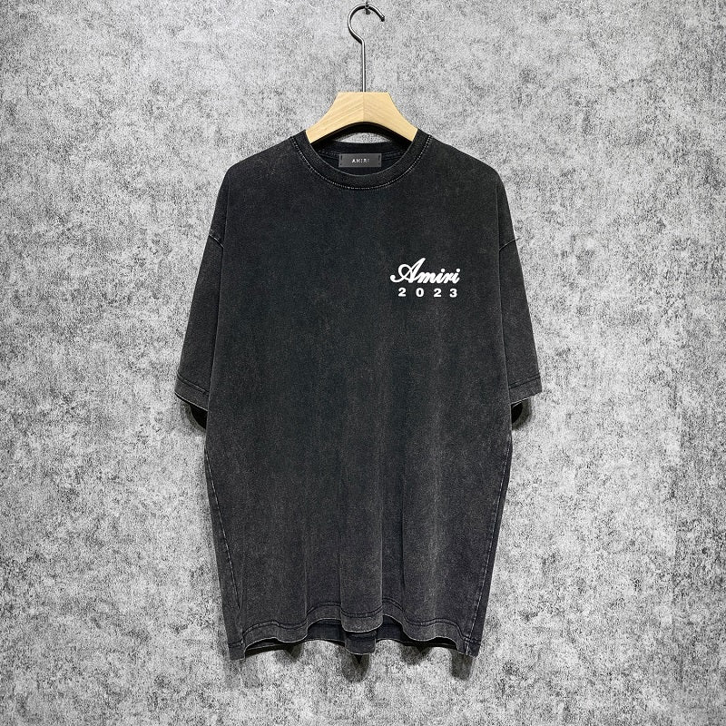 CASA-AMIRI 2025 New High Quality Cotton Flower Logo T-Shirt D079