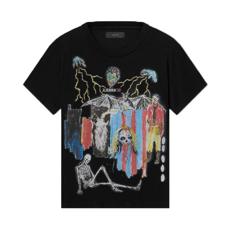 CASA-AMIRI 2025 New High Quality Cotton Flower Logo T-Shirt
