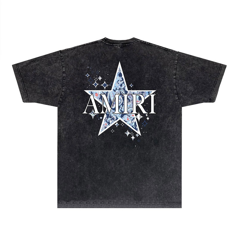 CASA-AMIRI 2025 New High Quality Cotton Flower Logo T-Shirt D031