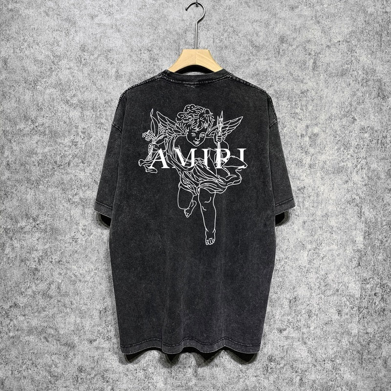 CASA-AMIRI 2025 New High Quality Cotton Flower Logo T-Shirt D026