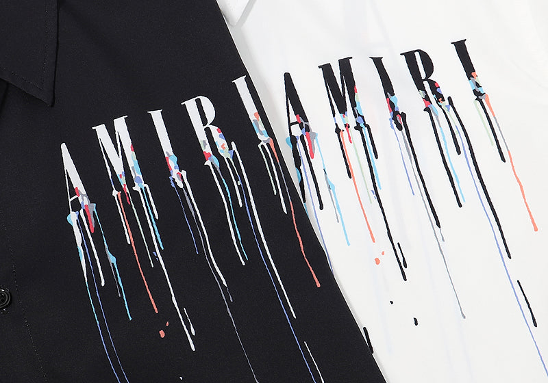CASA-AMIRI 2025 New High Quality Cotton Flower Logo Shirt