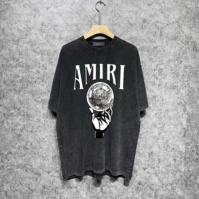 CASA-AMIRI 2025 New High Quality Cotton Flower Logo T-Shirt D074