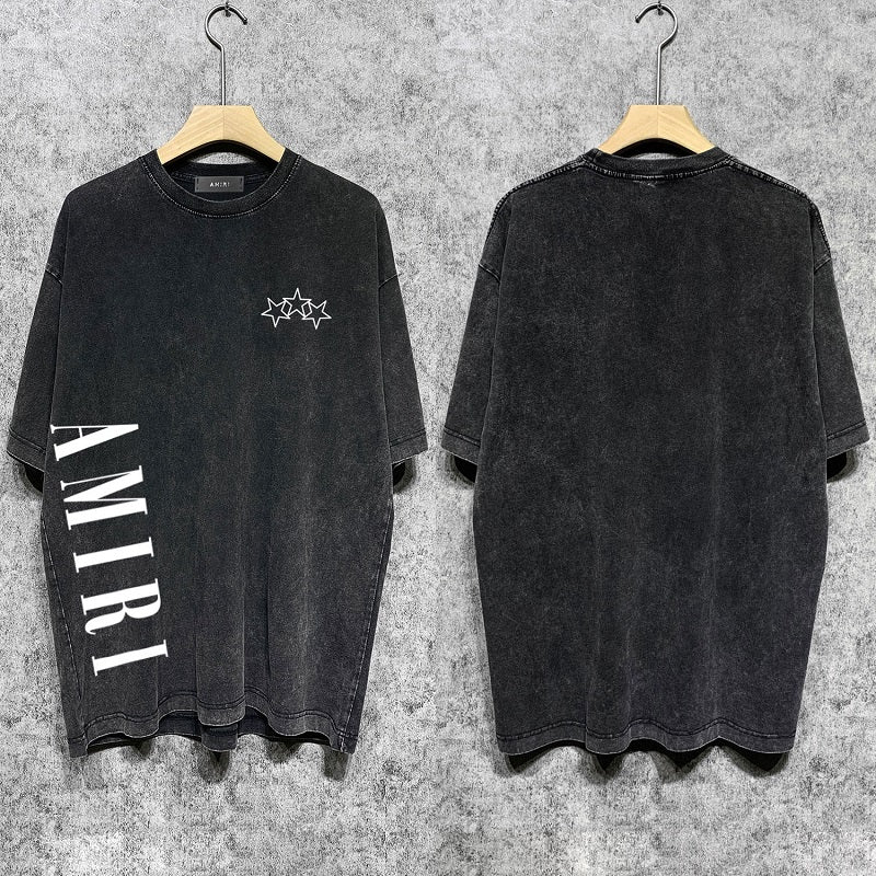 CASA-AMIRI 2025 New High Quality Cotton Flower Logo T-Shirt D012