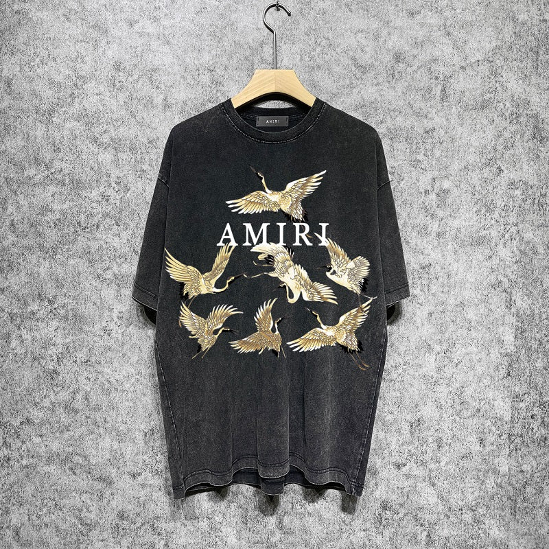 CASA-AMIRI 2025 New High Quality Cotton Flower Logo T-Shirt D007