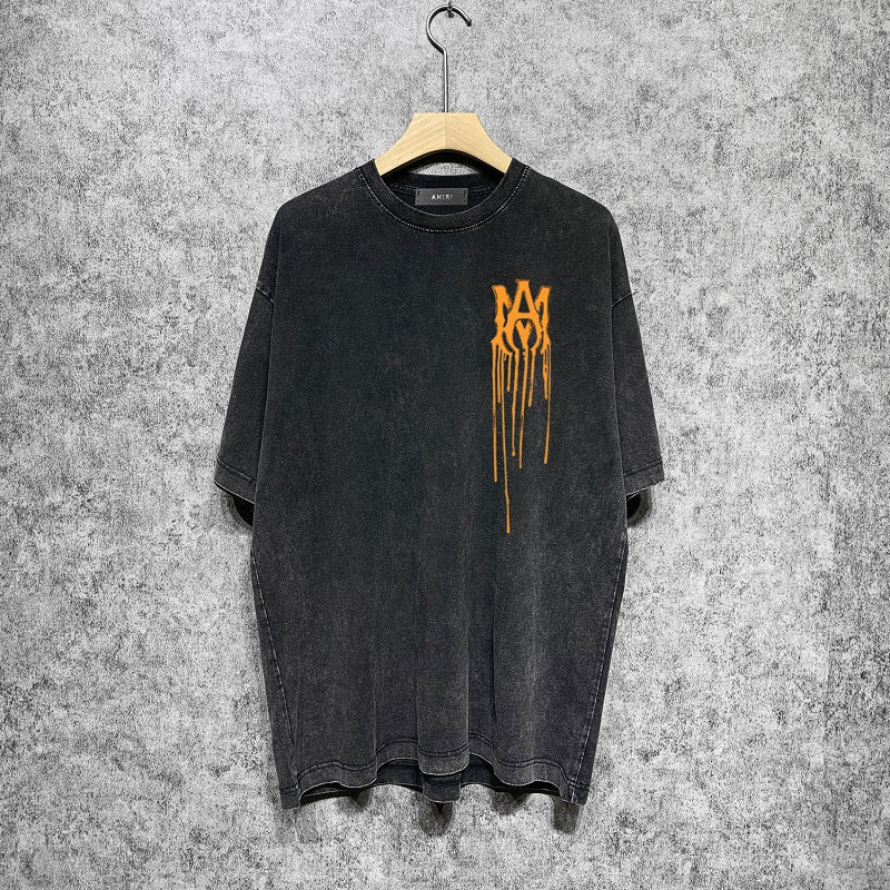 CASA-AMIRI 2025 New High Quality Cotton Flower Logo T-Shirt D023