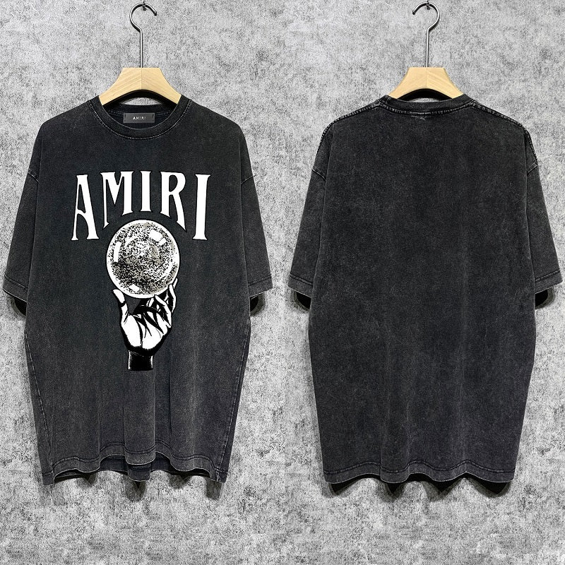 CASA-AMIRI 2025 New High Quality Cotton Flower Logo T-Shirt D074