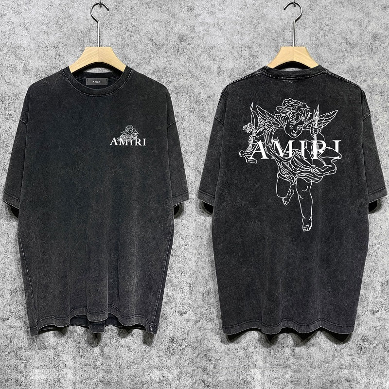 CASA-AMIRI 2025 New High Quality Cotton Flower Logo T-Shirt D026