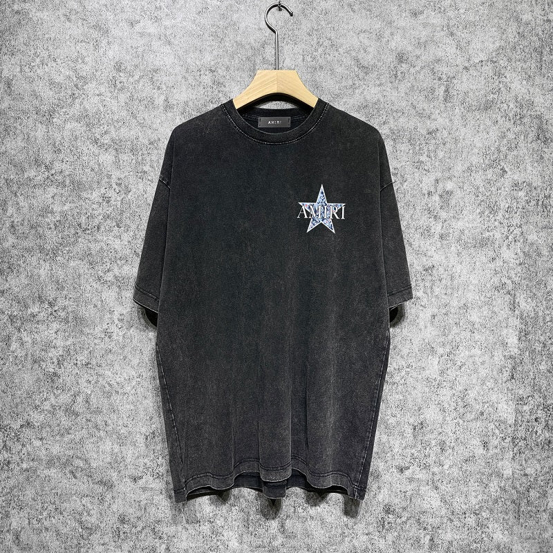 CASA-AMIRI 2025 New High Quality Cotton Flower Logo T-Shirt D031