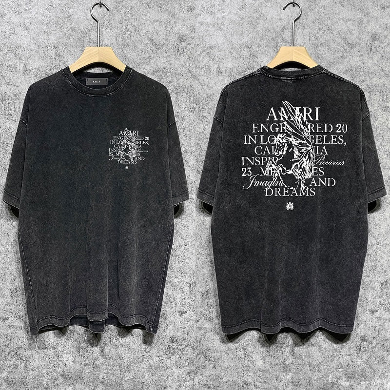 CASA-AMIRI 2025 New High Quality Cotton Flower Logo T-Shirt D080