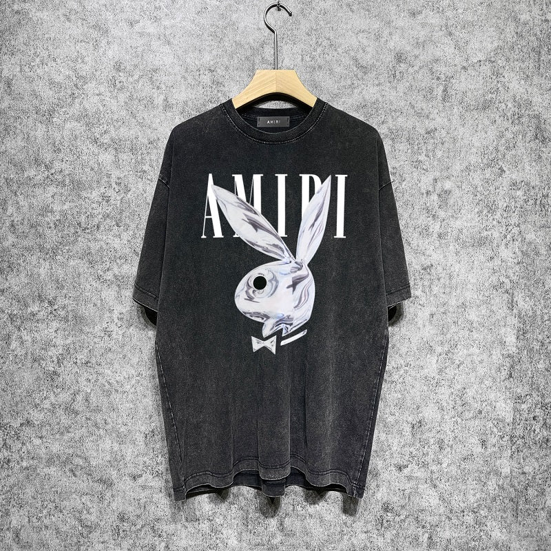 CASA-AMIRI 2025 New High Quality Cotton Flower Logo T-Shirt D011