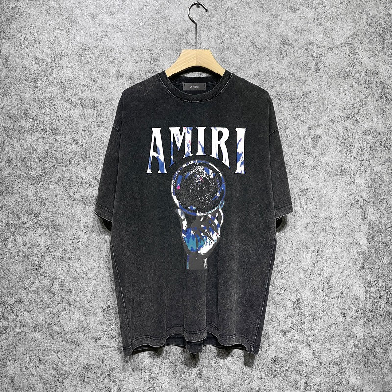 CASA-AMIRI 2025 New High Quality Cotton Flower Logo T-Shirt D074