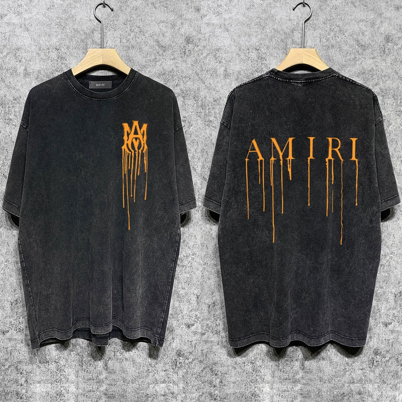 CASA-AMIRI 2025 New High Quality Cotton Flower Logo T-Shirt D023