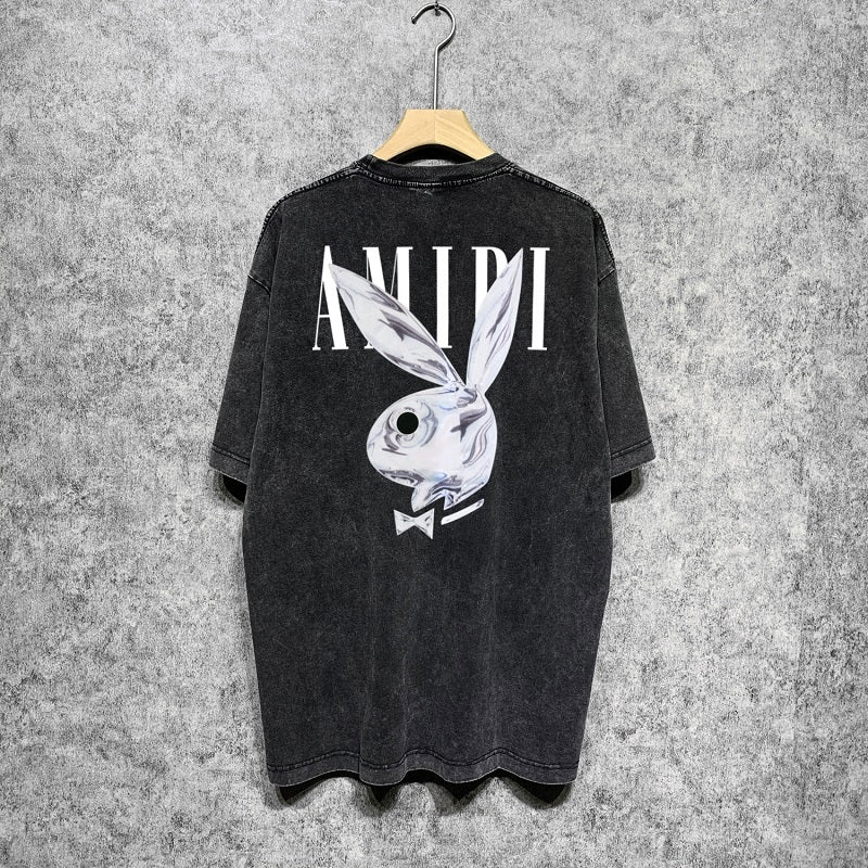 CASA-AMIRI 2025 New High Quality Cotton Flower Logo T-Shirt D011