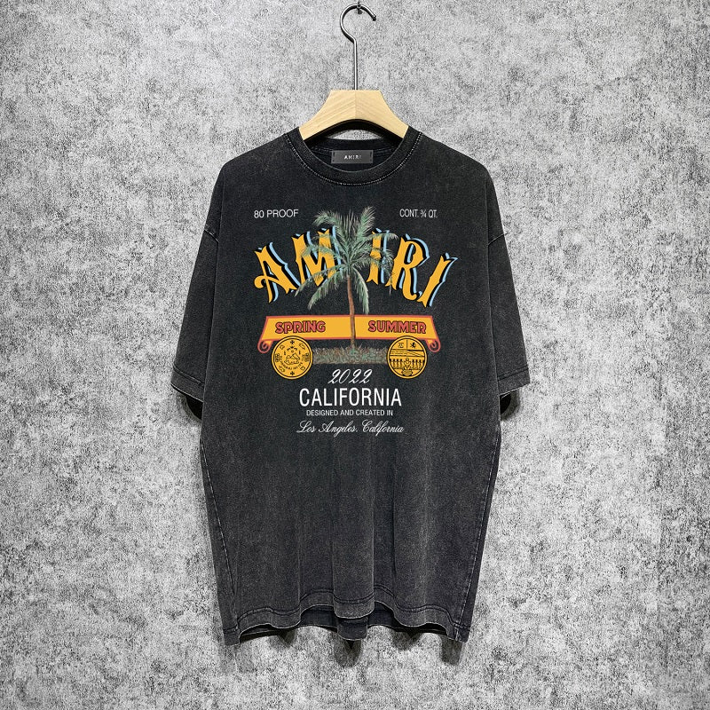 CASA-AMIRI 2025 New High Quality Cotton Flower Logo T-Shirt D005