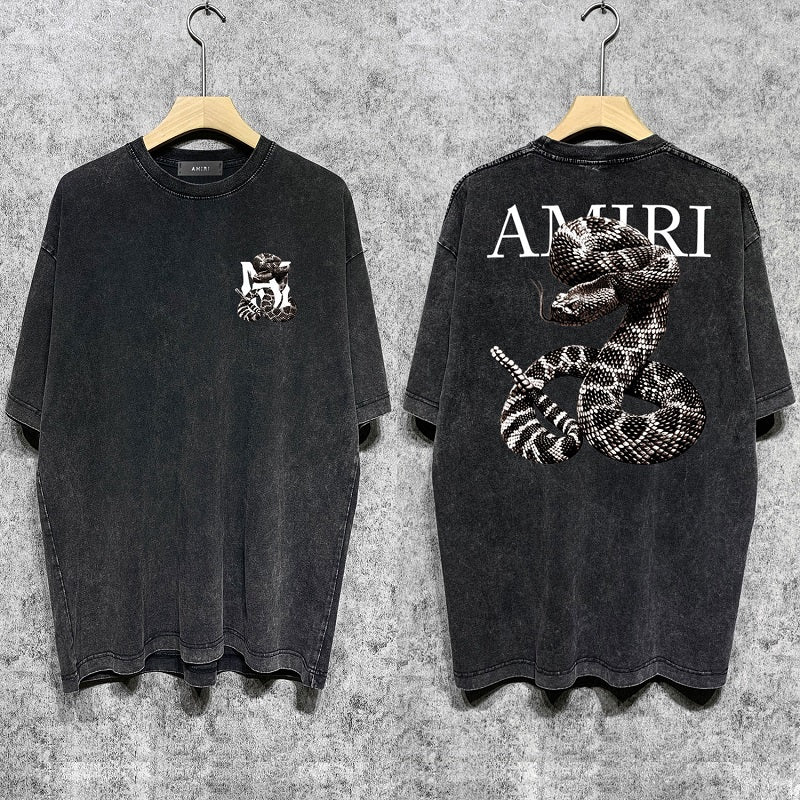 CASA-AMIRI 2025 New High Quality Cotton Flower Logo T-Shirt D040