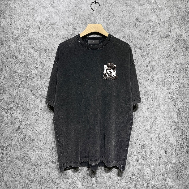 CASA-AMIRI 2025 New High Quality Cotton Flower Logo T-Shirt D040