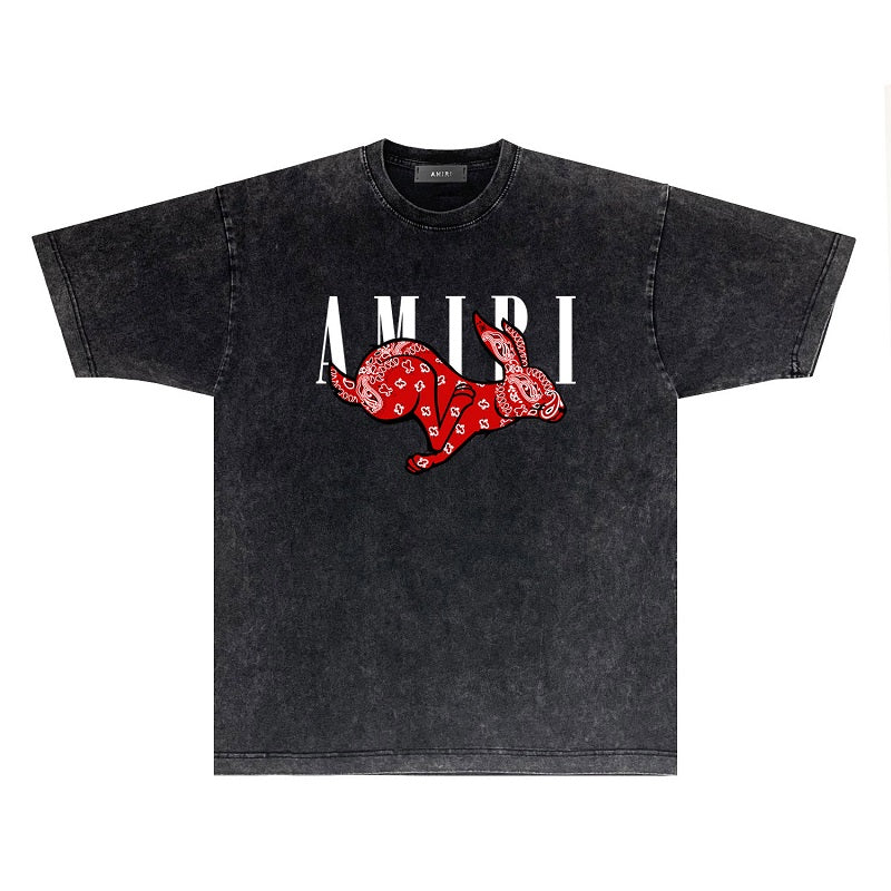 CASA-AMIRI 2025 New High Quality Cotton Flower Logo T-Shirt D076