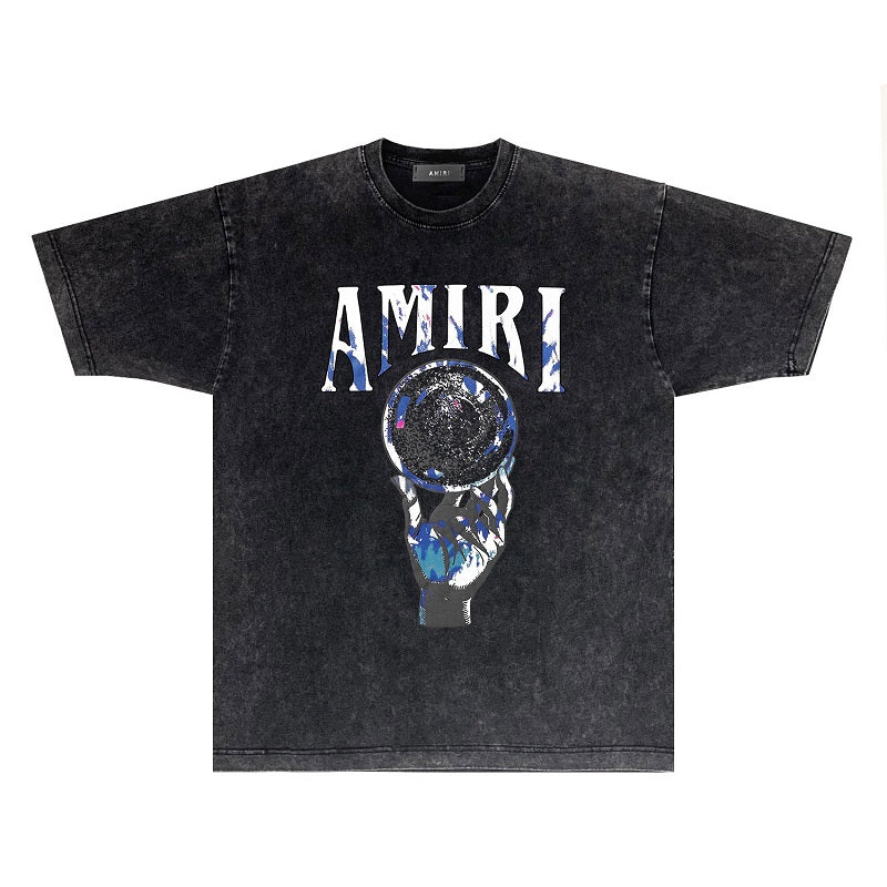 CASA-AMIRI 2025 New High Quality Cotton Flower Logo T-Shirt D074
