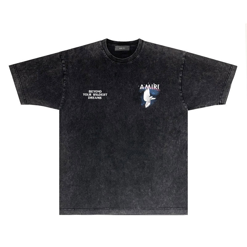 CASA-AMIRI 2025 New High Quality Cotton Flower Logo T-Shirt D034