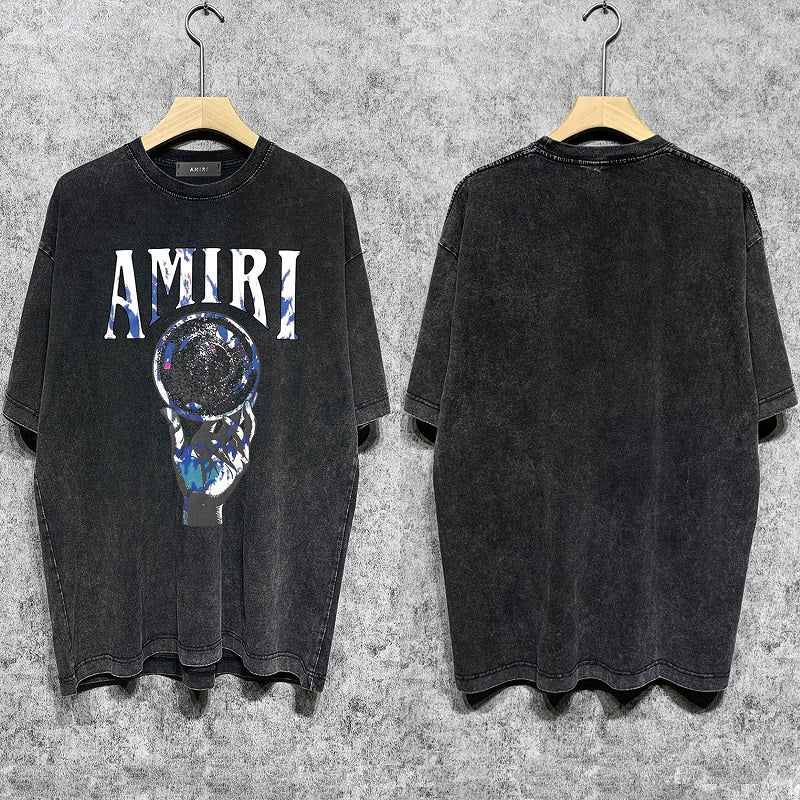 CASA-AMIRI 2025 New High Quality Cotton Flower Logo T-Shirt D074