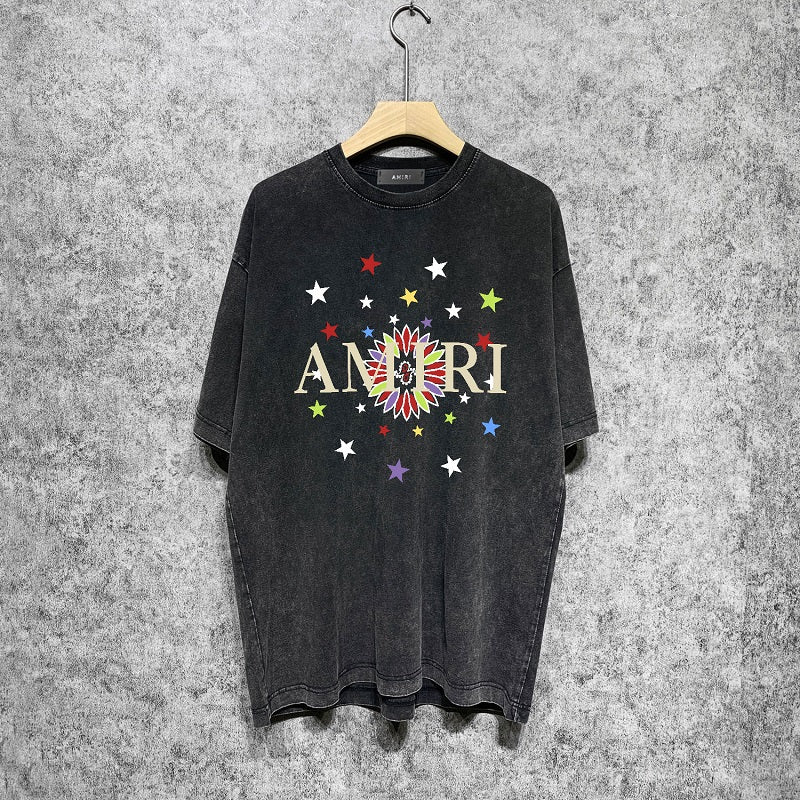 CASA-AMIRI 2025 New High Quality Cotton Flower Logo T-Shirt D4