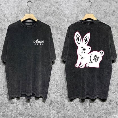 CASA-AMIRI 2025 New High Quality Cotton Flower Logo T-Shirt D079