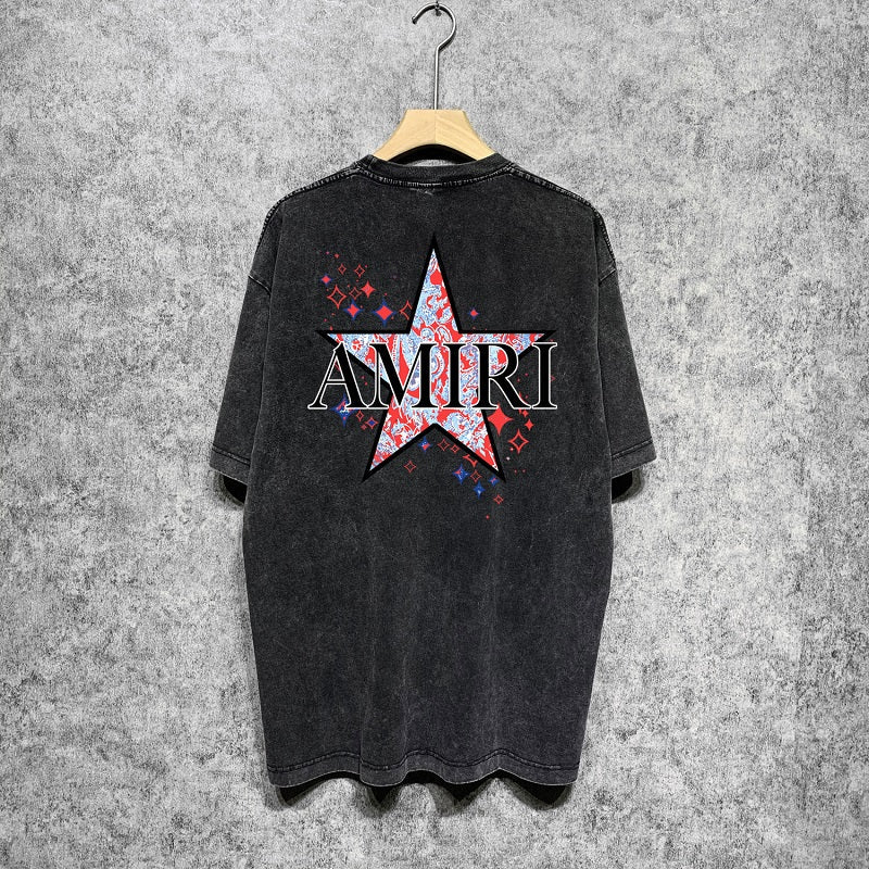 CASA-AMIRI 2025 New High Quality Cotton Flower Logo T-Shirt D031