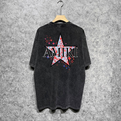 CASA-AMIRI 2025 New High Quality Cotton Flower Logo T-Shirt D031