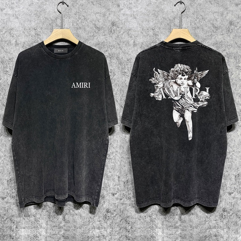 CASA-AMIRI 2025 New High Quality Cotton Flower Logo T-Shirt D061