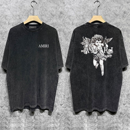 CASA-AMIRI 2025 New High Quality Cotton Flower Logo T-Shirt D061