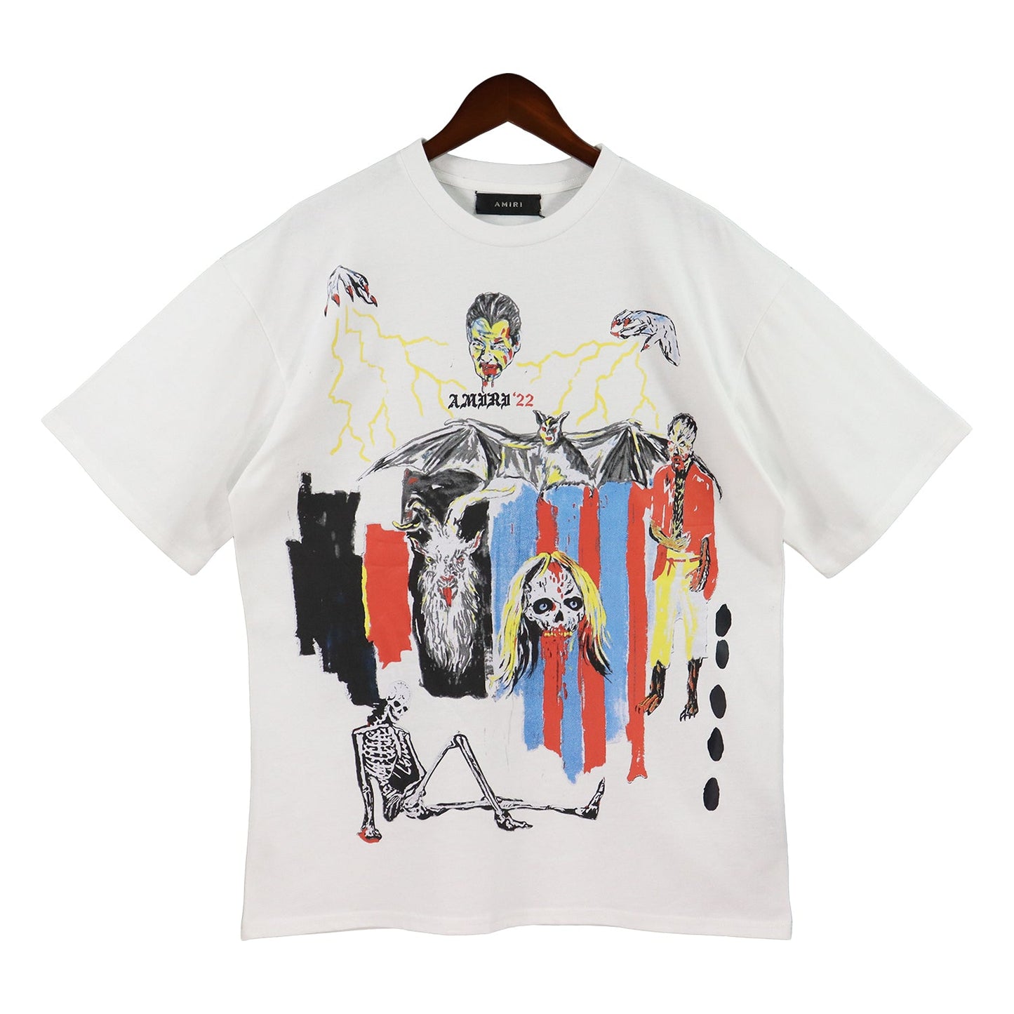 CASA-AMIRI 2025 New High Quality Cotton Flower Logo T-Shirt