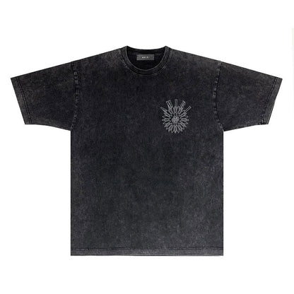 CASA-AMIRI 2025 New High Quality Cotton Flower Logo T-Shirt D051