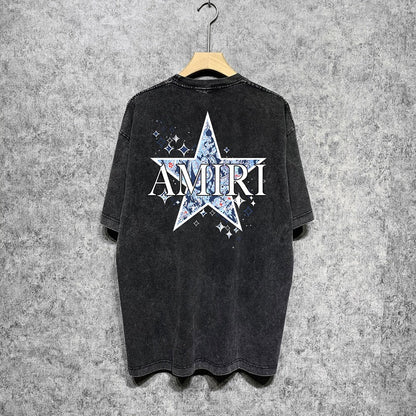 CASA-AMIRI 2025 New High Quality Cotton Flower Logo T-Shirt D031