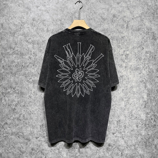 CASA-AMIRI 2025 New High Quality Cotton Flower Logo T-Shirt D051