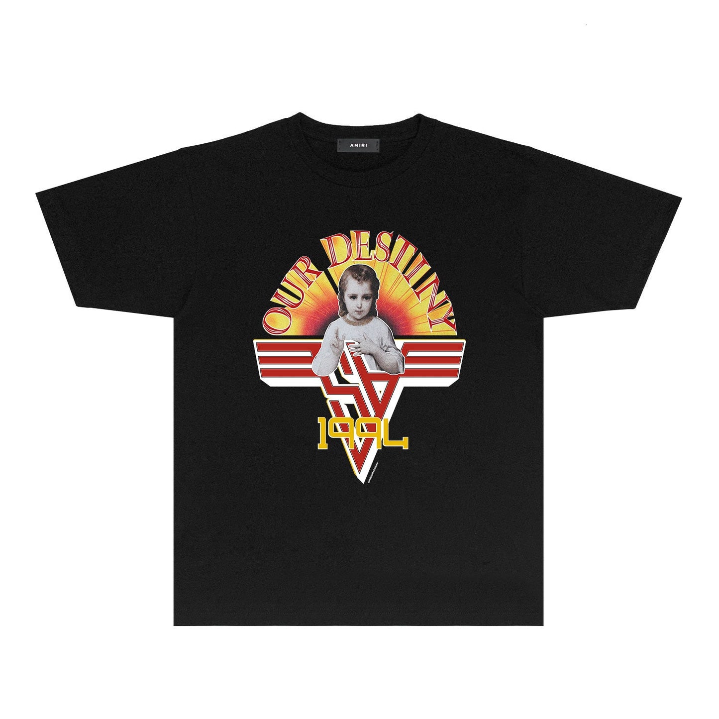 CASA-AMIRI 2025 New High Quality Cotton Flower Logo T-Shirt