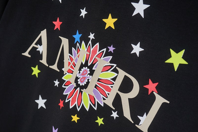 CASA-AMIRI 2025 New High Quality Cotton Flower Logo T-Shirt