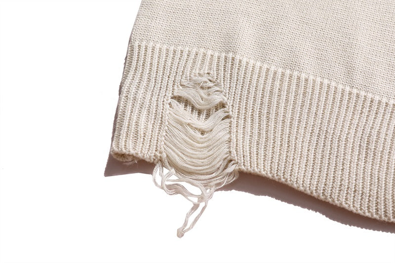 CASA-AMIRI 2025 NEW distressed sweater