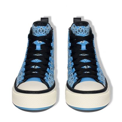 CASA-AMIRI  2025 new products cotton LOGO embroidered contrast color canvas shoes