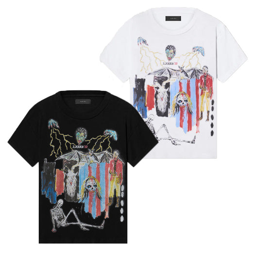 CASA-AMIRI 2025 New High Quality Cotton Flower Logo T-Shirt