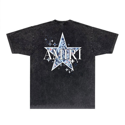 CASA-AMIRI 2025 New High Quality Cotton Flower Logo T-Shirt D031