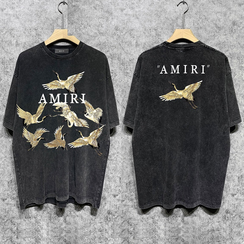CASA-AMIRI 2025 New High Quality Cotton Flower Logo T-Shirt D007