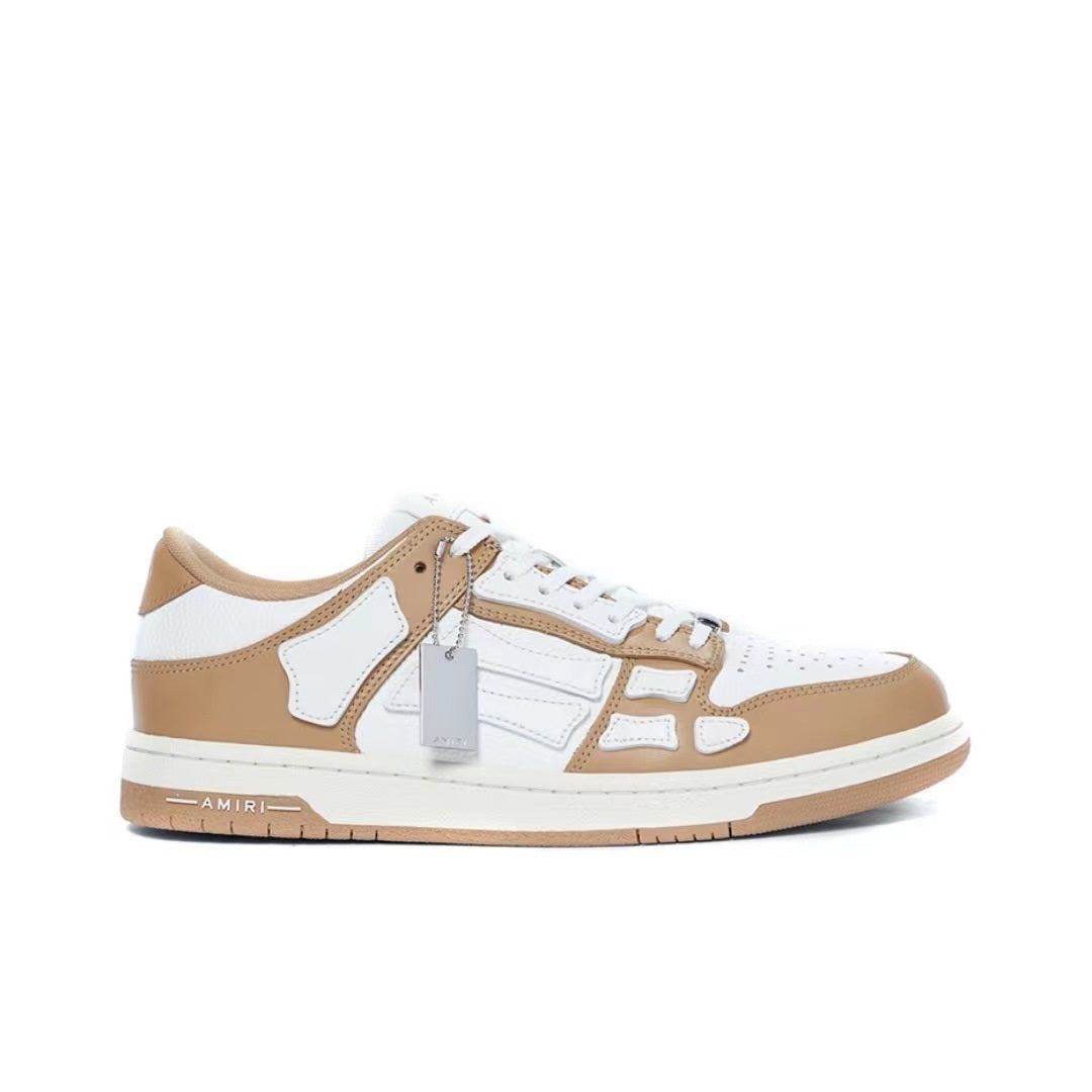 CASA-AMIRI 2025 New Skull Head Sneakers Brown and White