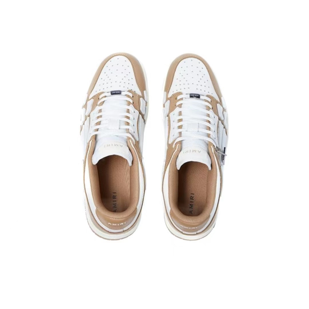 CASA-AMIRI 2025 New Skull Head Sneakers Brown and White
