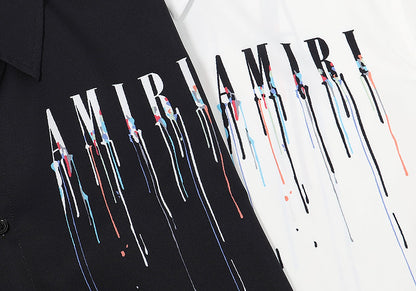 CASA-AMIRI 2025 New High Quality Cotton Flower Logo Shirt