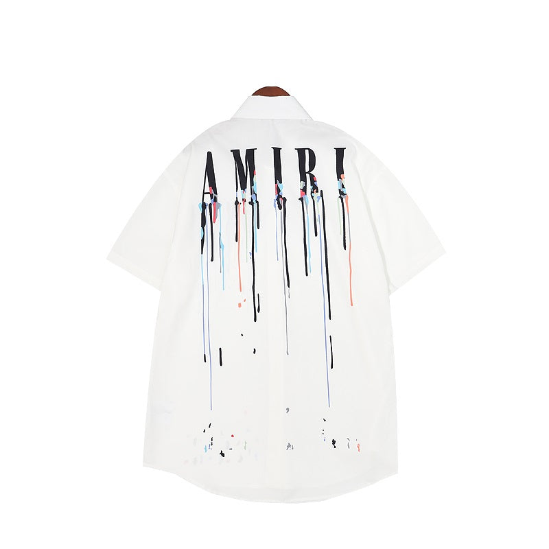 CASA-AMIRI 2025 New High Quality Cotton Flower Logo Shirt