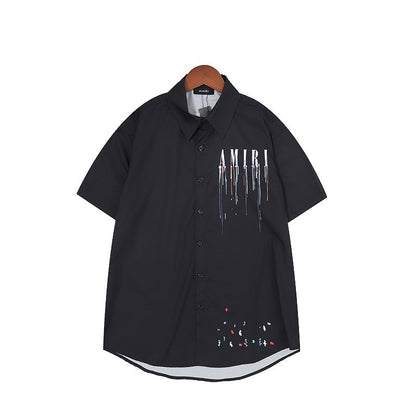 CASA-AMIRI 2025 New High Quality Cotton Flower Logo Shirt